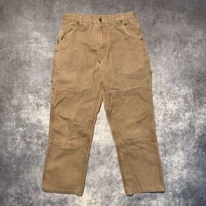 Lakin McKey Trading Co Mens 30x30 Brown Canvas Double Knee Carpenter Work Pants